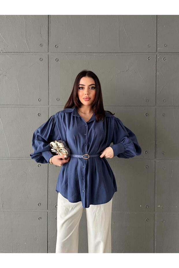 Kemer Detaylı Modal Gömlek - 2