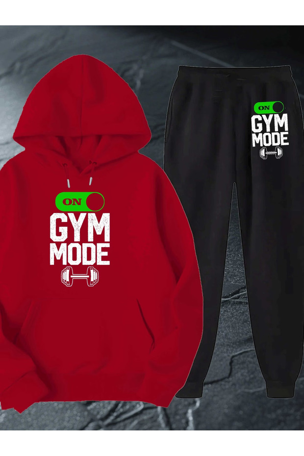 Sweatshirt Sweatpants Jogger Gym Printed Tracksuit Set Hooded