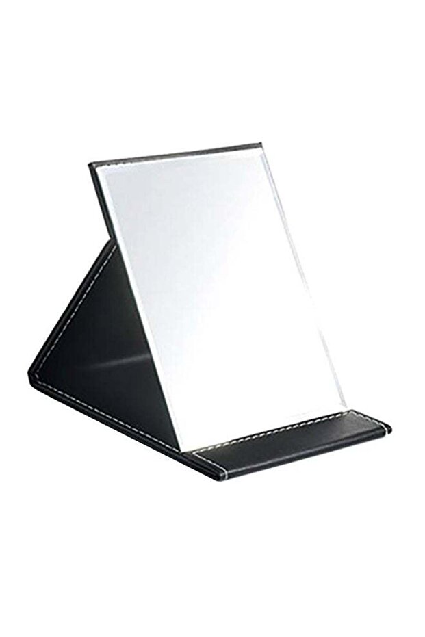 مرآة مكياج مكتبية قابلة للطي باللون الأسود - 1