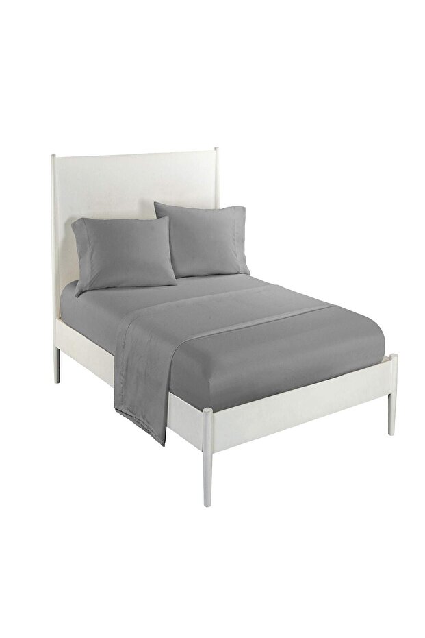 King Bed Sheets Set, 500 TC, 4 Piece, Microfiber, 41 cm Pockets, Wrinkle Free (Deep Gray)