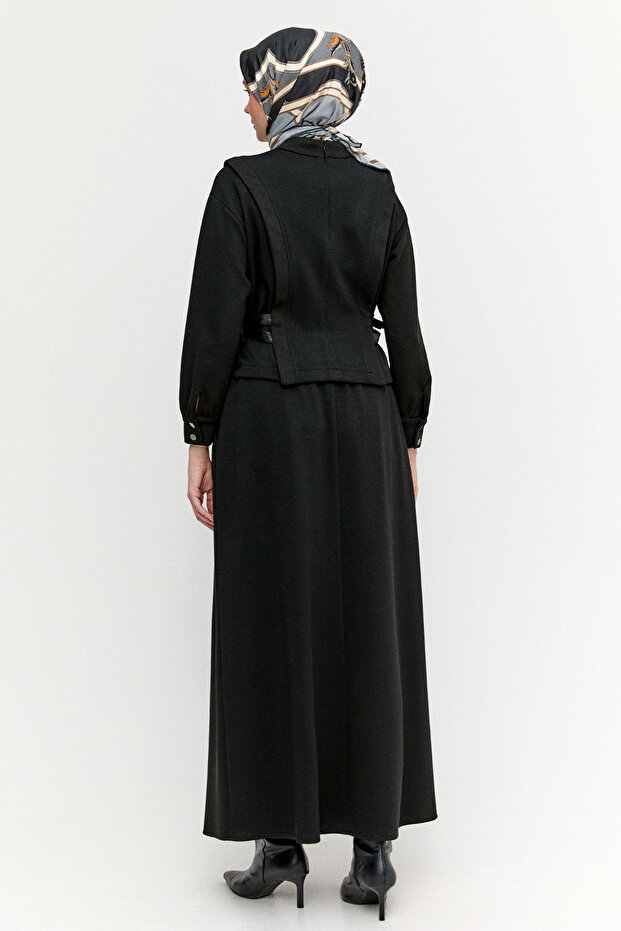 Deri Kemerli Örme İkili Takım - 7