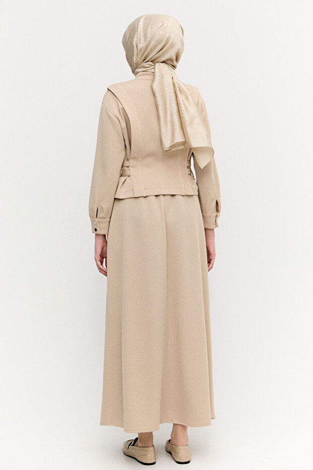 Deri Kemerli Örme İkili Takım - 7