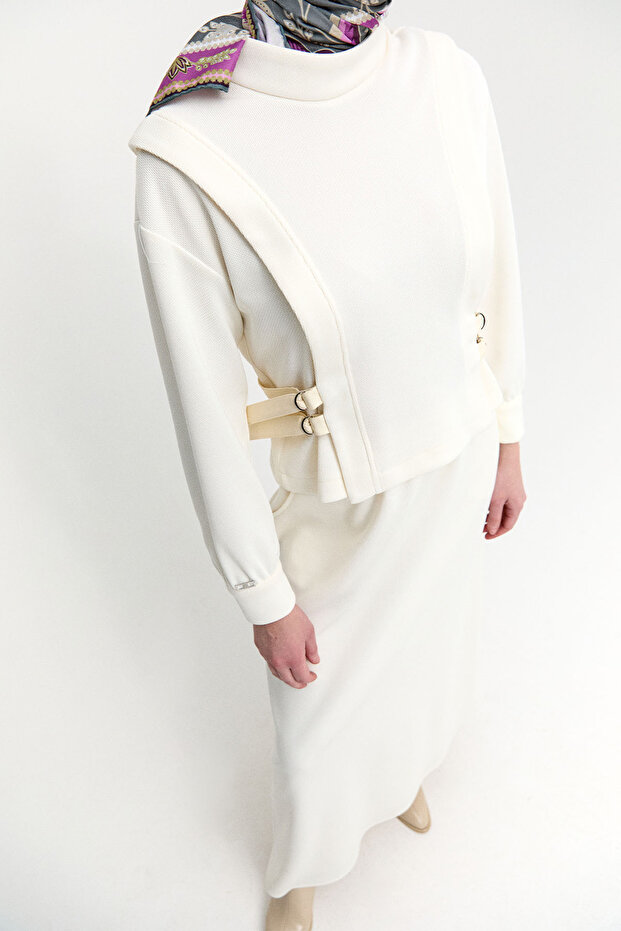 Deri Kemerli Örme İkili Takım - 6