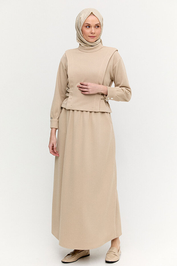 Deri Kemerli Örme İkili Takım - 2