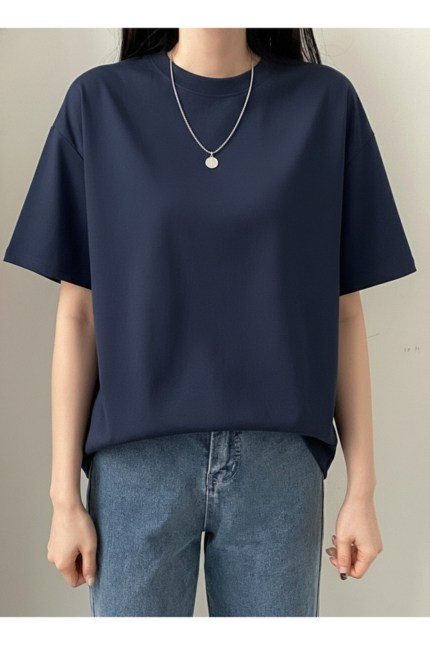 KADIN BASIC BİSİKLET YAKA TİŞÖRT - 3