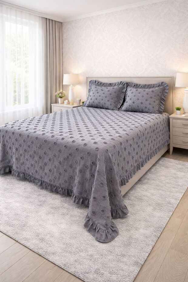 Ruffled Bedspread Double Size - 3