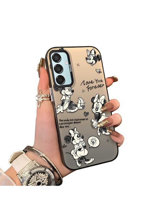 Samsung Galaxy M15 Compatible Silicone Edge Hard Back Anti-Fall Case Mickey Mouse