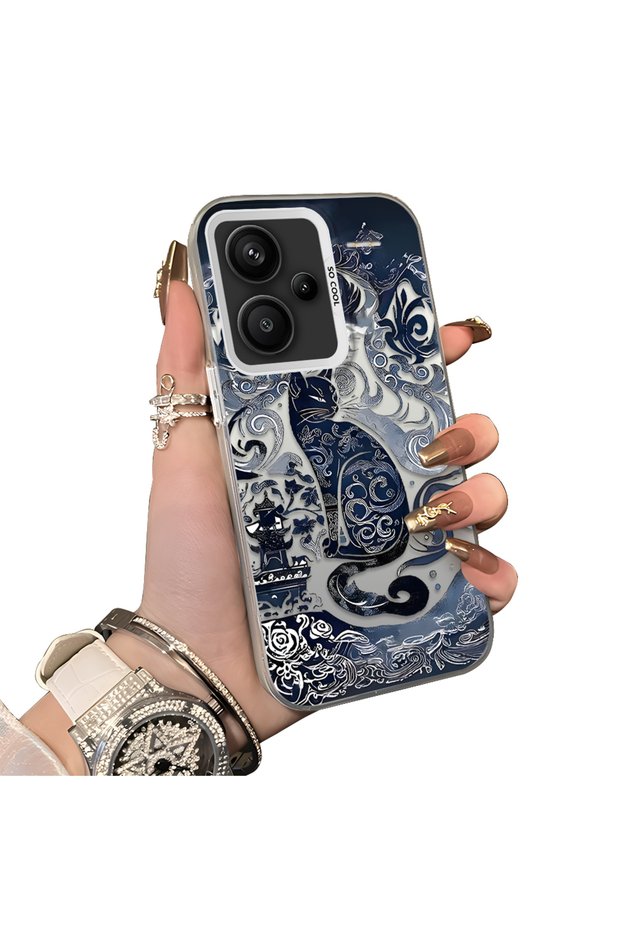 Xiaomi Redmi Note 13 Pro Plus+ 5g Compatible Silicone Edge Hard Back Anti-Fall Case Classic Pattern