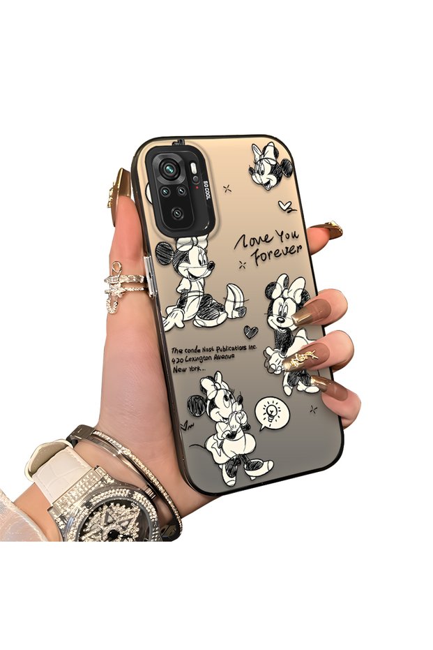 Xiaomi Poco M5S Compatible Silicone Edge Hard Back Anti-Fall Case Mickey Mouse