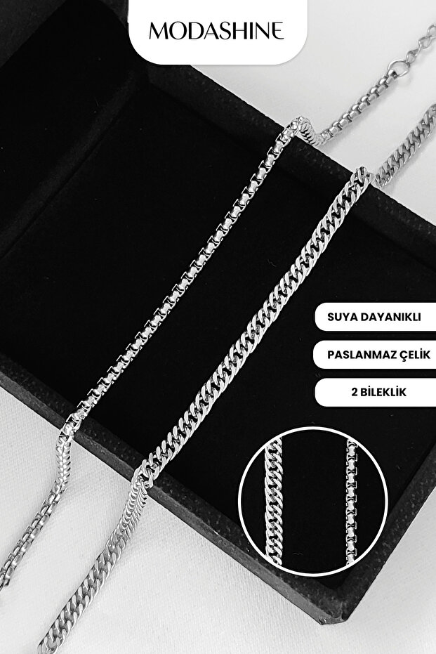Minimum 2-Piece Steel Bracelet Set – Stainless Steel Chain Unisex