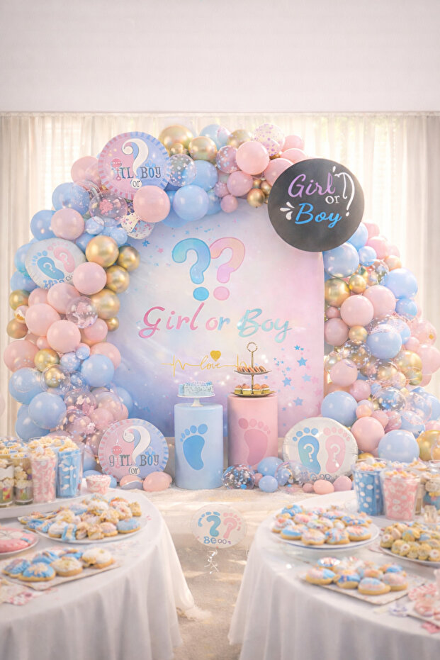 74 Piece Gender Balloon Concept - Baby Shower Set Eng-B1082