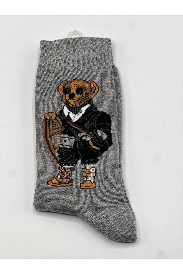 1-Pack Teddy Bear Patterned Teddy Bear Socks - 1
