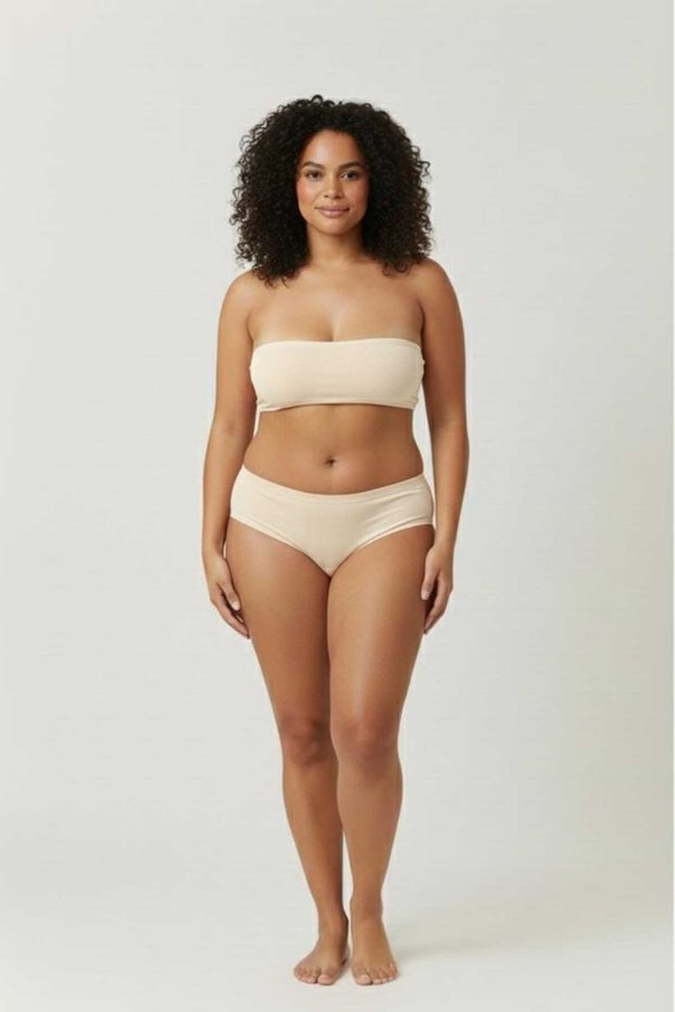 Ecru Bamboo High Waist Plus Size Women's Slip Panties - Stretchy, Soft, and Breathable Comfortable Underwear