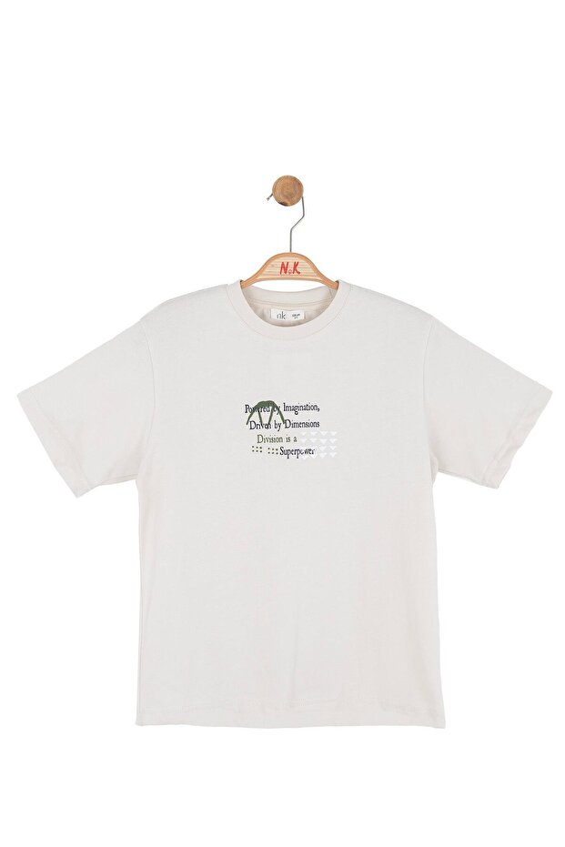 Boy's Dimension T-Shirt 8-14 Years Old Cream-Khaki