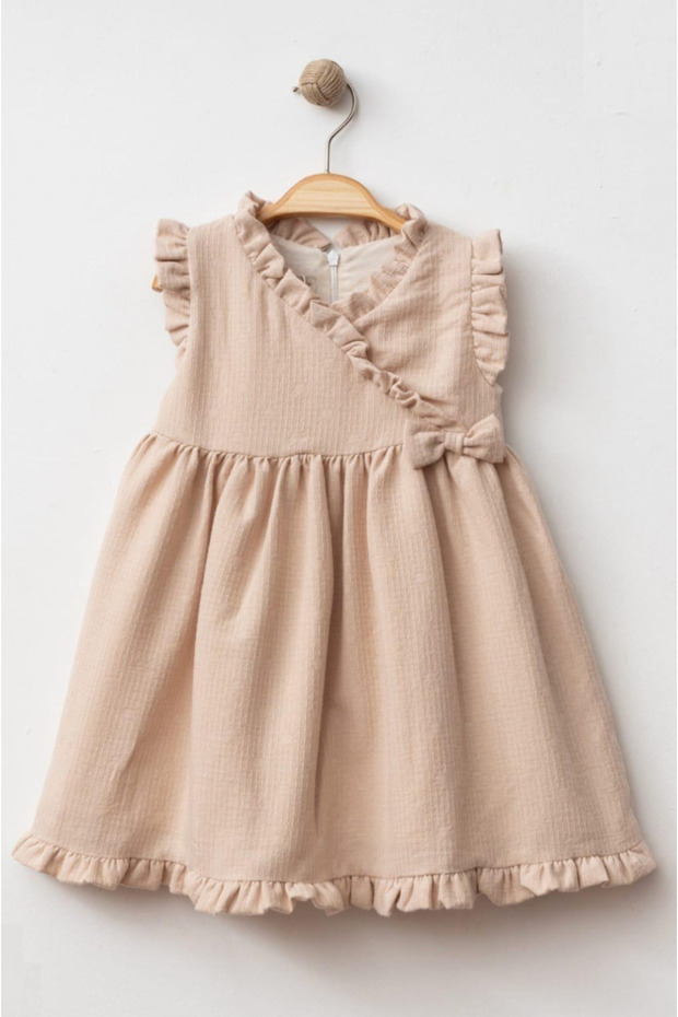 Double-Breasted Collar Baby Girl Dress