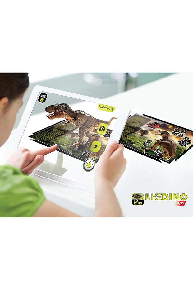 Dinosaur Wooden Puzzle with Augmented reality App Technology