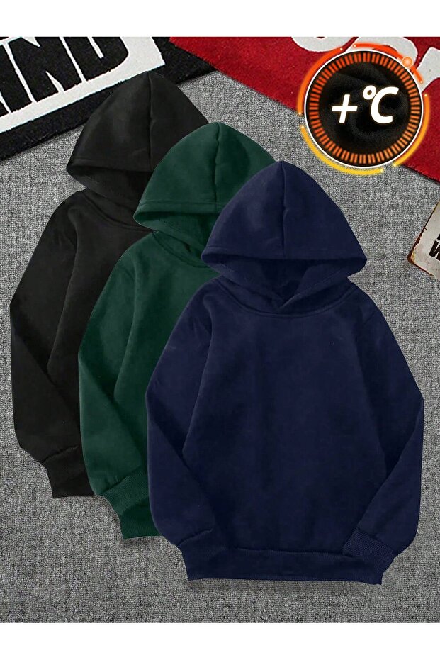3 Pieces Advantage Package Hooded Pocket Sweatshirt