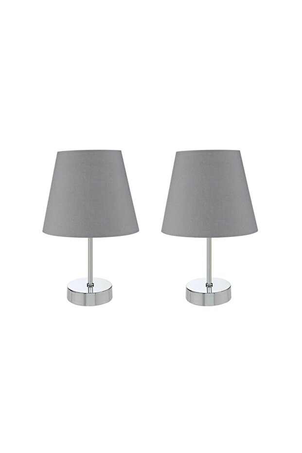 EVLİGHT ÜÇLÜ SET KROM ABAJUR ANTRASİT - 3