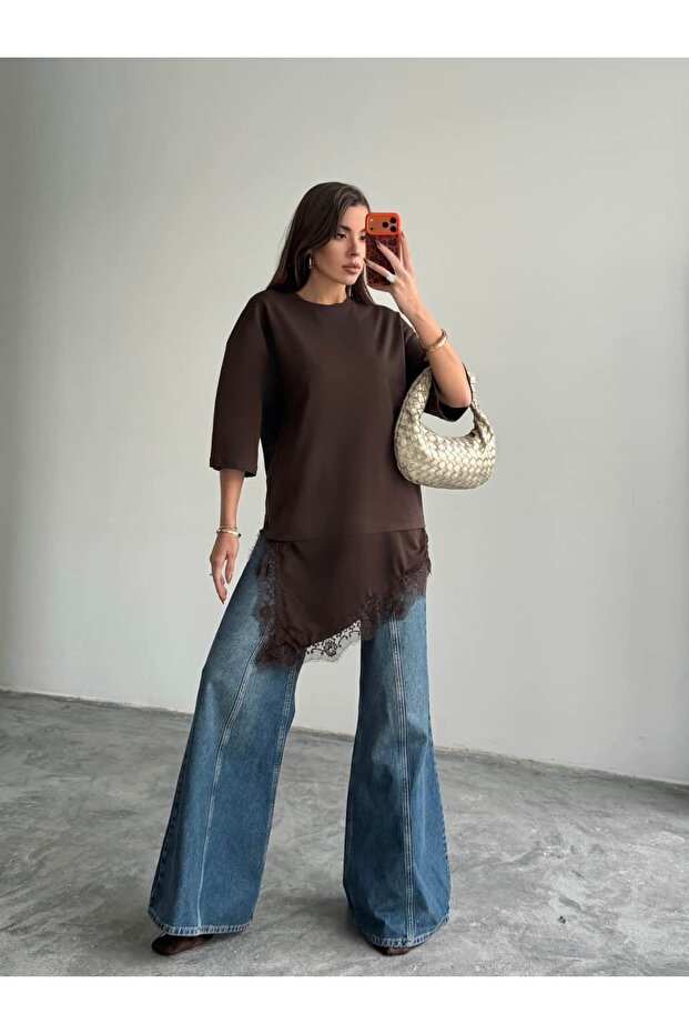 Lace Detailed Oversized Basic - 5