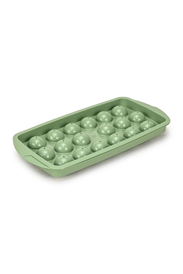 Polypropylene 18 Hole Round Ice Cube Tray, BPA Free Assorted (Green/Orange)