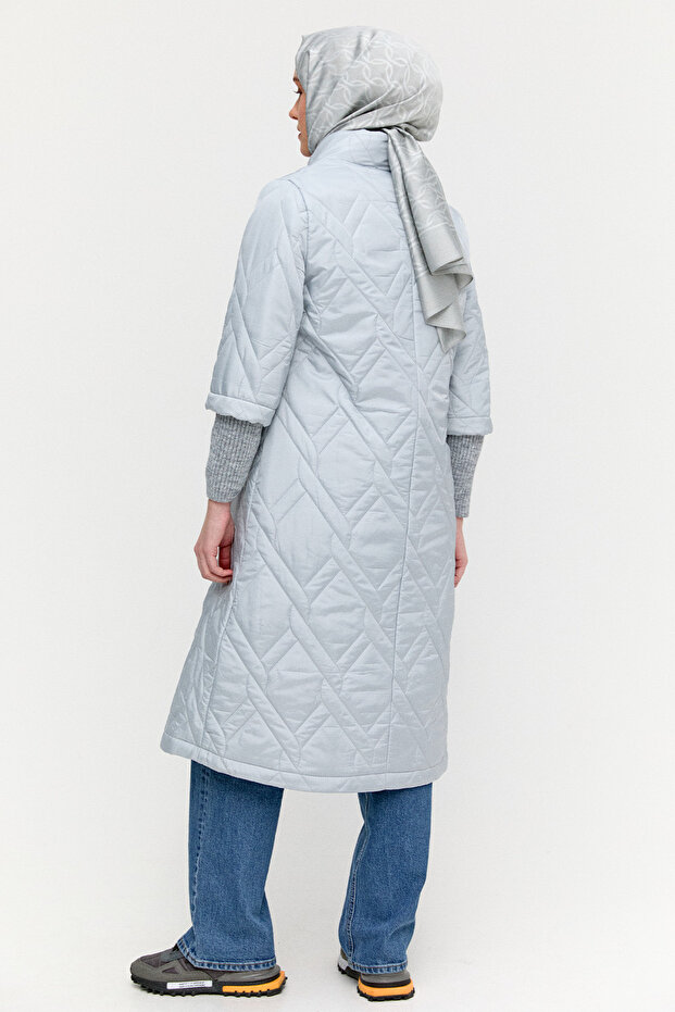 Mendil Yakalı Kapitone Kaban - 6