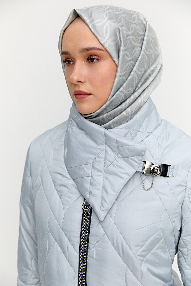 Mendil Yakalı Kapitone Kaban - 4