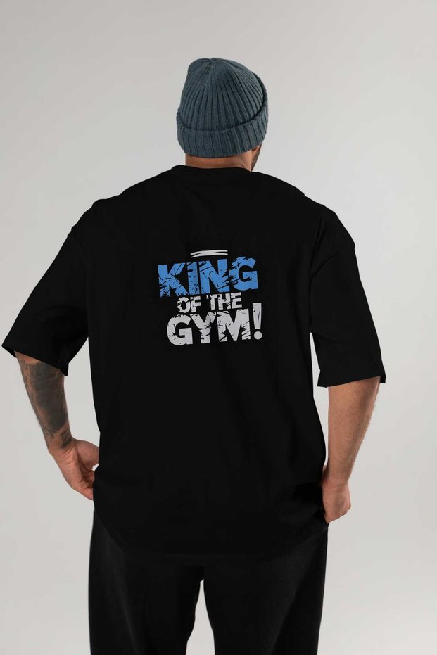 Gym, Sports, Fitness 51 Back Printed Black Oversize T-Shirt Men's Women's Cotton Crew Neck T-Shirt