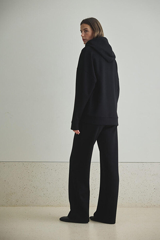 PREMIUM SİYAH KAPÜŞONLU SWEATSHIRT - 5