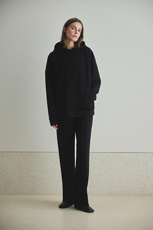 PREMIUM SİYAH KAPÜŞONLU SWEATSHIRT - 2