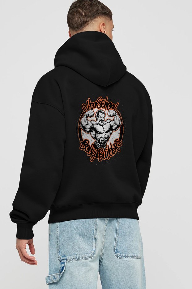 Gym, Sports, Fitness 10 Black Hoodie with Back Print Oversize Hooded Sweatshirt Men Women