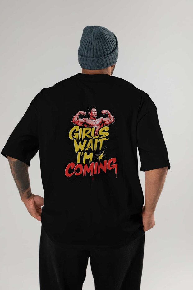 Gym, Sports, Fitness 60 Back Printed Black Oversize T-Shirt Men's Women's Cotton Crew Neck T-Shirt