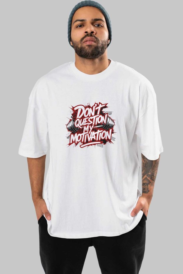 Gym, Sports, Fitness 68 Pre-Printed White Oversized T-Shirt Men's Women's Cotton Crew Neck T-Shirt