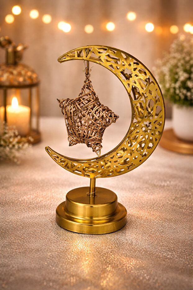 زينة رمضان هلال ونجمة مضيئة