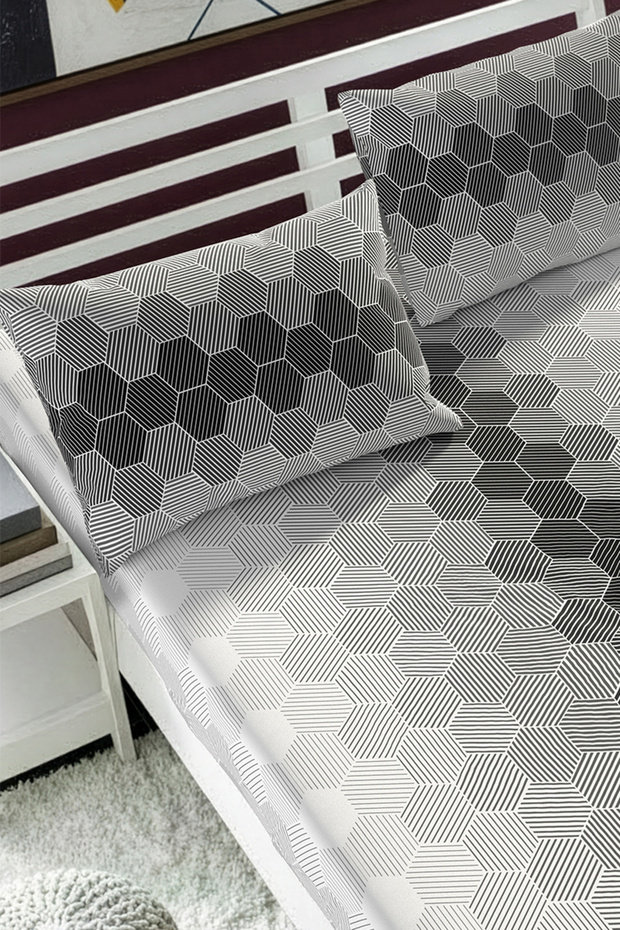 طقم ملاءات سرير مطاطية منقوشة بعمق - مقاس فردي/مزدوج/كبير الحجم - 3