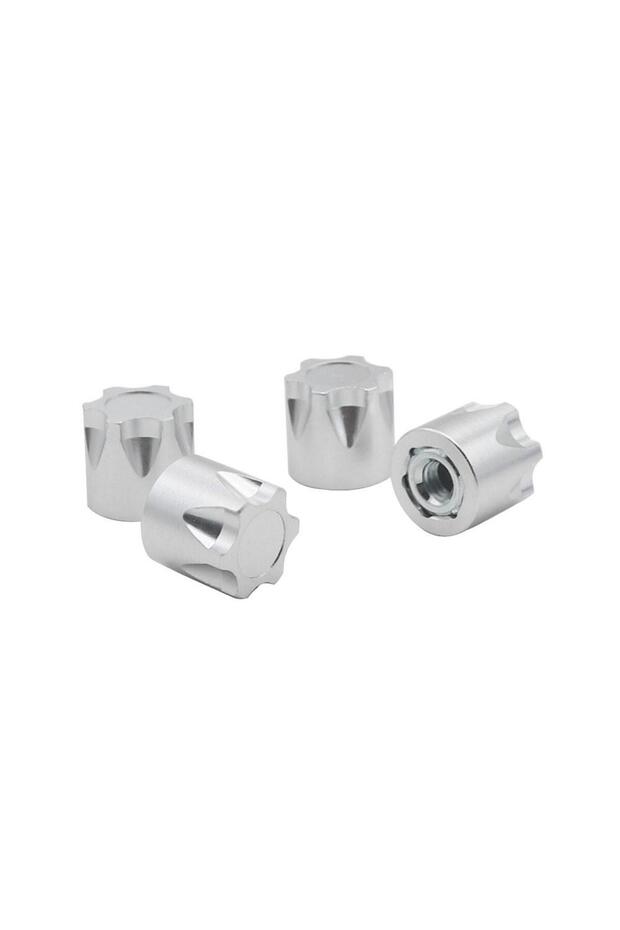 silver 4pcs Cnc Aluminum Alloy M4 Nut Wheel Rim Hat Cap For 1/10 Rc Crawler Traxxas Trx4 Trx6 Slash