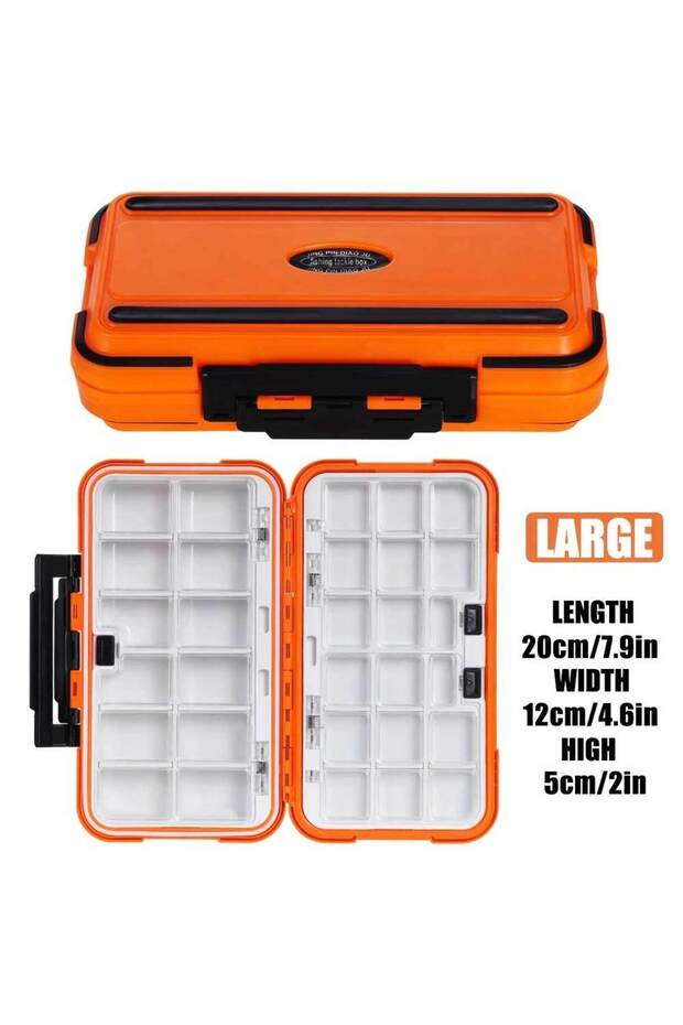 Big Orange CAZULO 1PC 360 ° Waterproof Fishing Gear Box Accessories Tool Storage, Fish Hook Bait Car