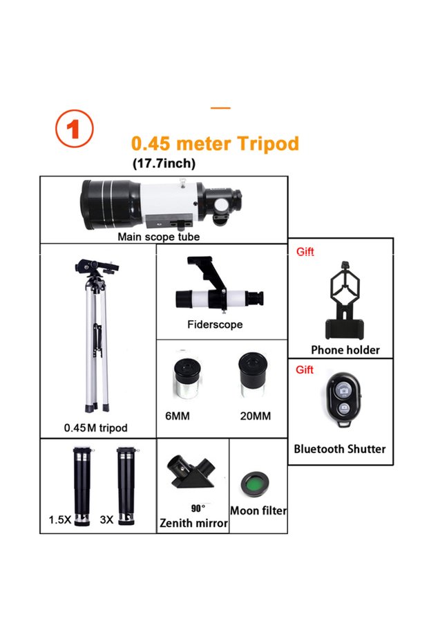 0.45M tripod Professional Astronomical Telescope F30070 Monocular 150 Times Zoom HD Night Vision Vi