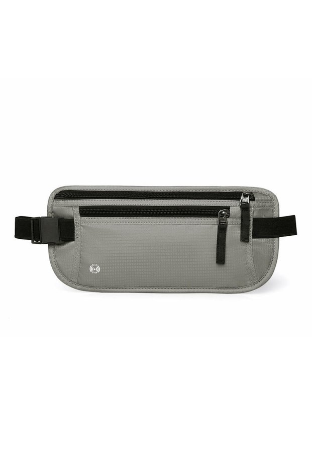 Light gray Invisible Travel Waist Pack Pouch for Passport Money Belt Bag Hidden Security Wallet Outd