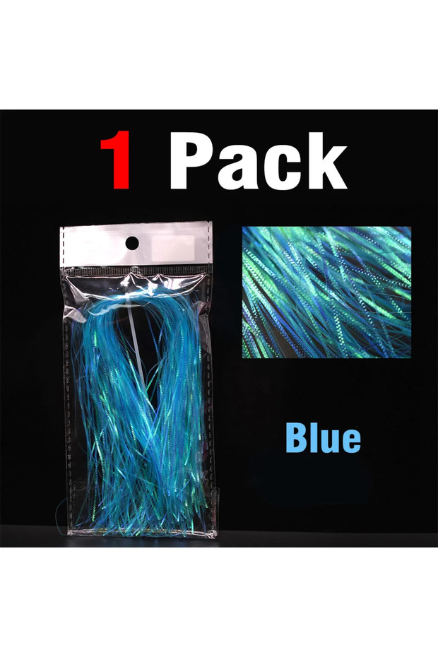 Blue MNFT 1mm Corrugated Gliss Strands Saltwater Fishing Jig Hook Streamer Flies Tying Materials Fla