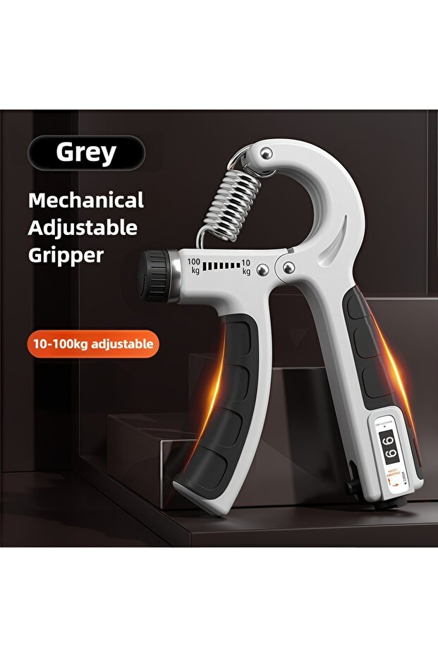 Grey Grip Strength Trainer Forearm Strengthener Hand Squeezer Adjustable Resistance Hand Grip Streng