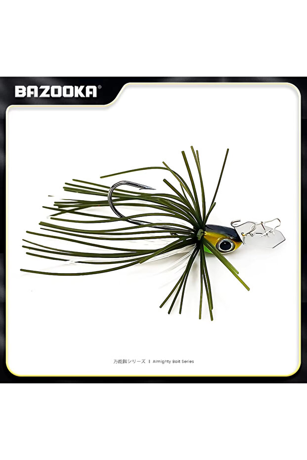 60mm 8.3g QQ-DP-Green Bazooka Spinnerbait Wire Bait Fishing Lure Set Metal Spinner Hook Spoon Wobbl