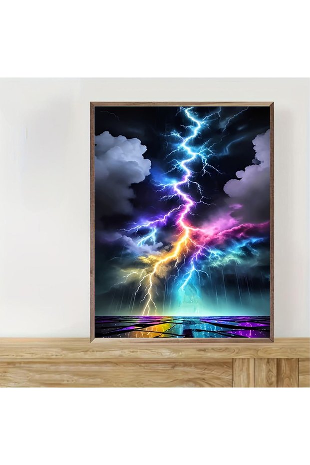 30x40cm JLY04 DIY Diamond Painting Colorful Lightning Pattern Full round Diamonds Home Wall Decor Mo