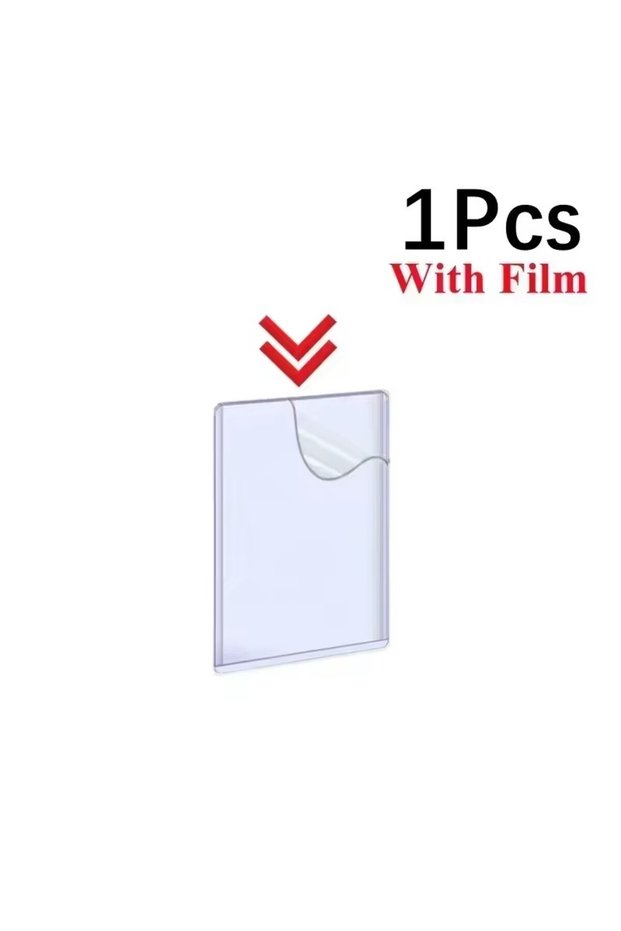 B-1pcs(with film) 1/25/50Pcs Transparent Korean Kpop Card Sleeve with Protective Film Clear Card Hol