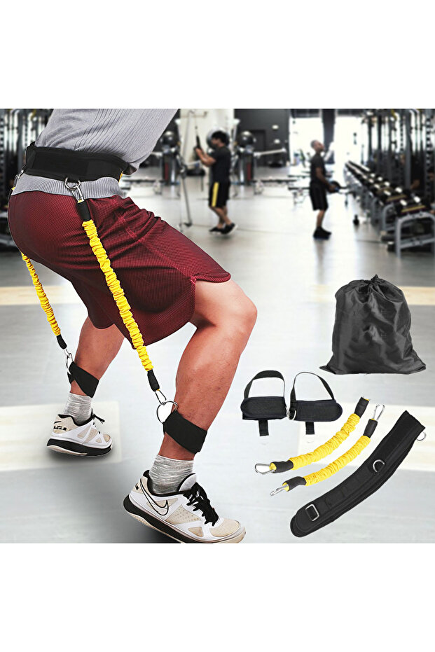 YELLOW Leg Resistance Bands for Taekwondo Basketball Training Adjustable Elastic Ankle Straps Jump R