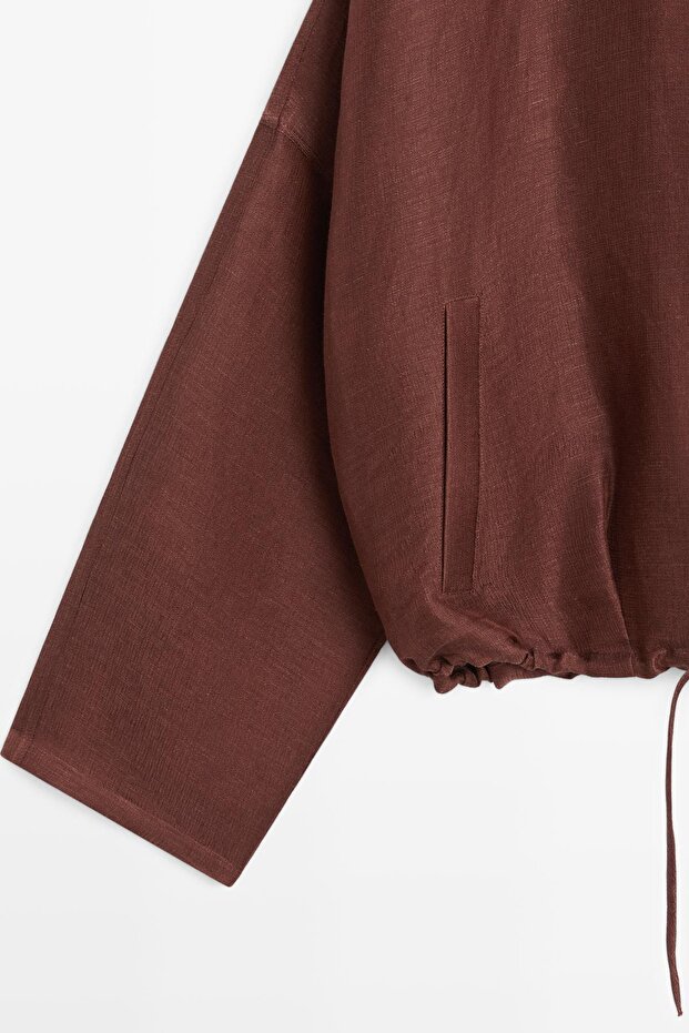 Linen blend bomber jacket - 7