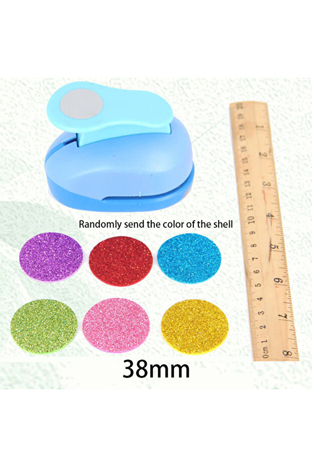 1 38mm Assorted Circle Punch Set (8/16/25/38/50/75mm) - Vibrant Paper Craft Tool for DIY Scrapbookin
