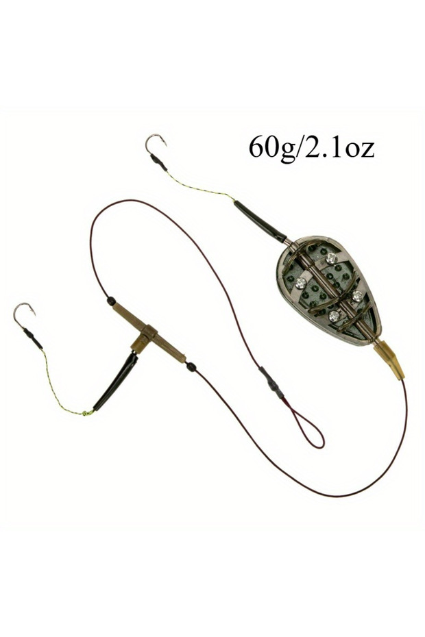 60g-1pc 1pc Carp Fishing Feeder Kit Feeder Hook Carp Fishing Bait Cage Line Group Artificial Lure Ac