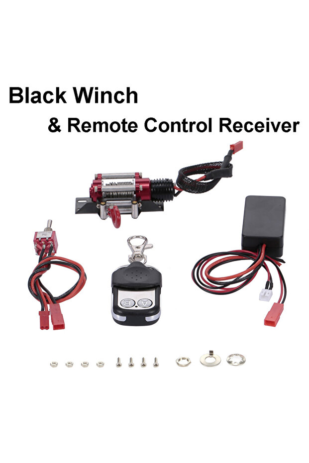 DRM11867-B 1/10 Scale RC Model Vehicle Crawler Cars Accessory Wired Automatic Simulated Metal Winch