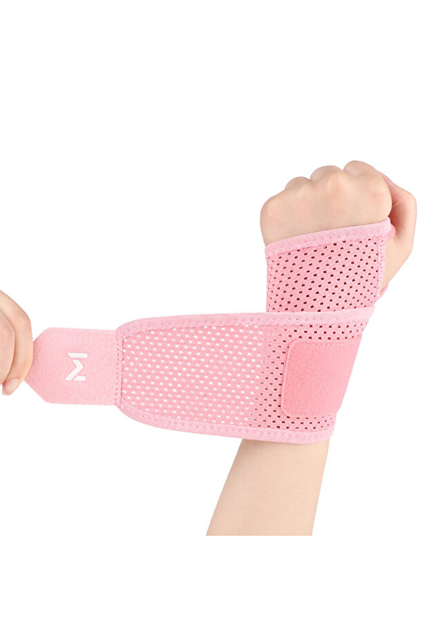 Pink GTUBIKE 1PCS Breathable Wrist Support Brace for Gym/Work - Adjustable Compression Sleeve, Arthr