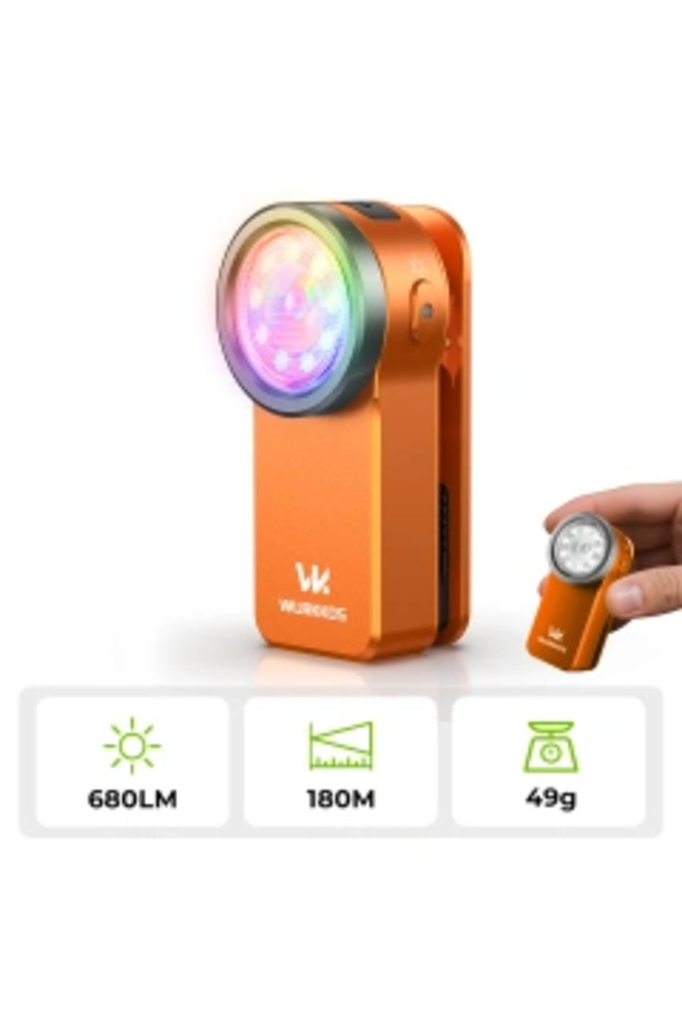 6000-6500K Orange Wurkkos HD03 680LM Mini Clip Light USB C Rechargeable Pocket Flashlight Spotlight/